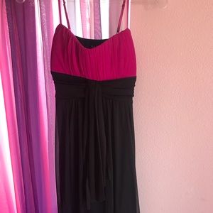 Flowy, Pink And Black Dress